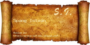 Spang István névjegykártya