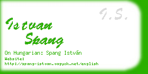 istvan spang business card